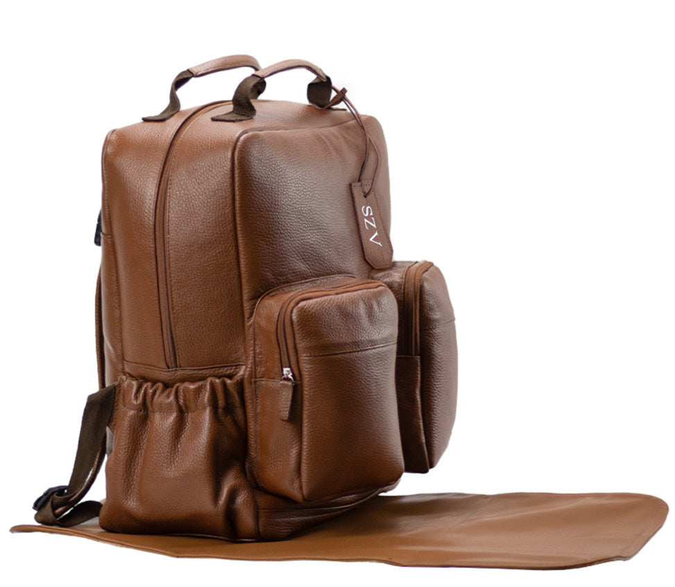 BACKPACK UNISEX COGNAC