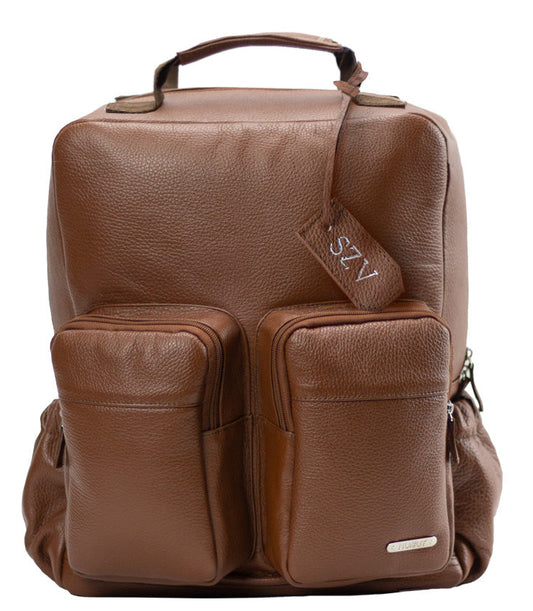 BACKPACK UNISEX COGNAC