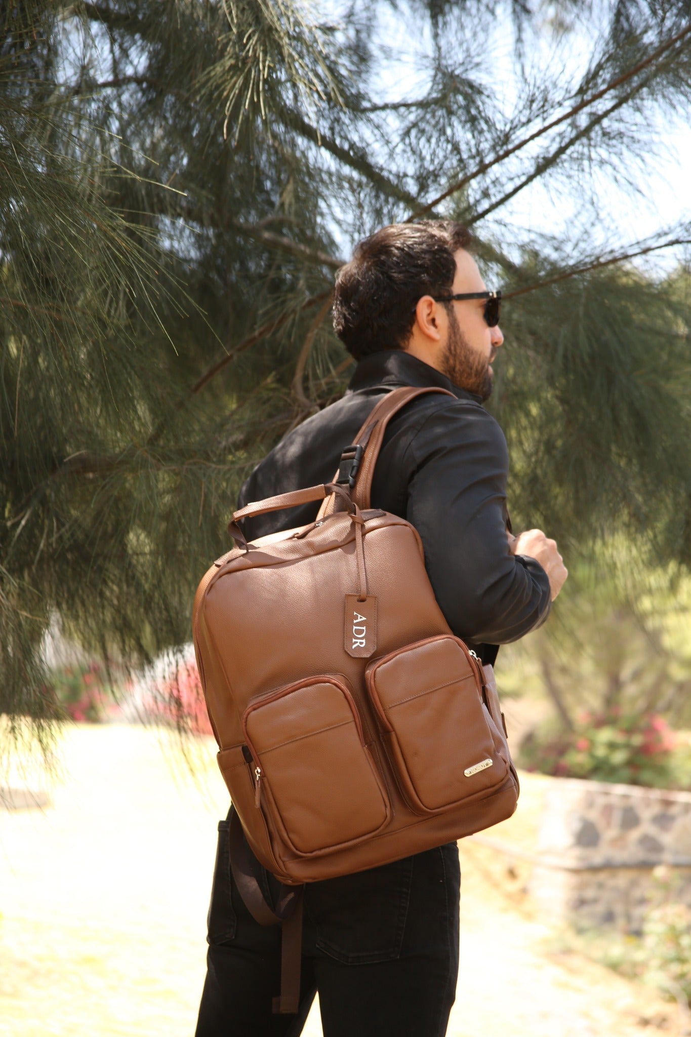 BACKPACK UNISEX COGNAC